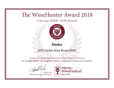 The WineHunter Award_ROSSO 226 MERANO AITHOS 2010